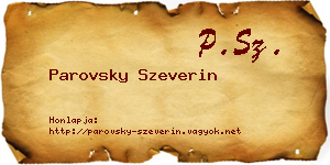 Parovsky Szeverin névjegykártya